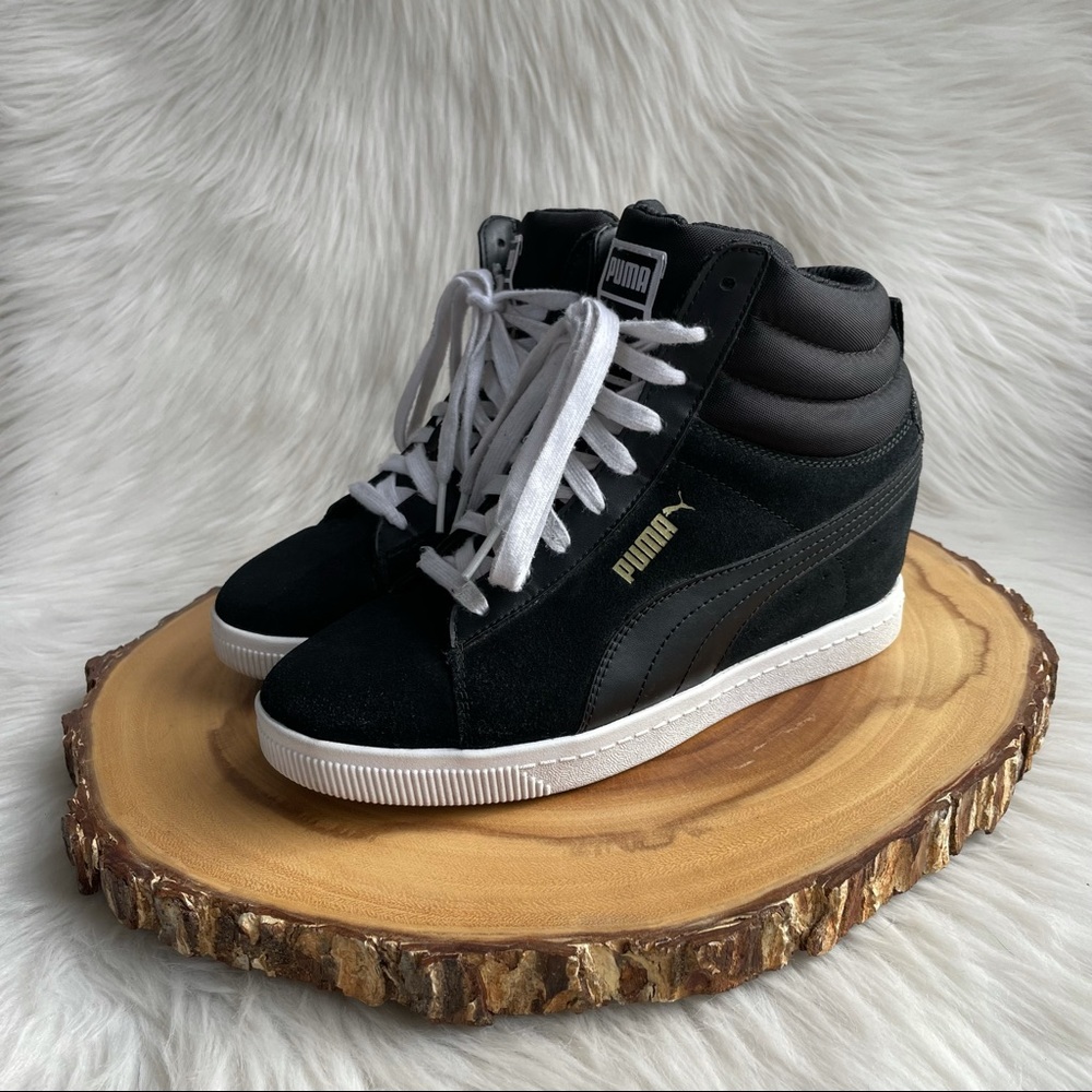 Puma leather wedge sneakers